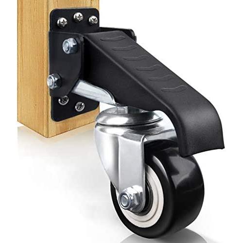 SPACECARE Workbench Stepdown Caster, 600 Lbs Capacity Set of 4 Durable Heavy Duty Steel Wheels for Workbenches Tables and Equipments [New Version]