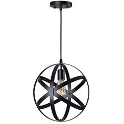 Rustic Industrial Metal Spherical Pendant Lighting Globe Edison Vintage Decorative Changeable Hanging Lighting Fixture for Kitchen Island Dining Table Bedroom Hallway