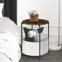 KingSo Round Side Table 2-Tier Industrial Nightstand with Storage Basket Metal Frame End Table Easy Assembly & Sturdy Sofa Coffee Table for Living Room, Bedroom, Rustic Brown KingSo Round Side Table 2-Tier Industrial Nightstand with Storage Basket Metal Frame End Table Easy Assembly & Sturdy Sofa Coffee Table for Living Room, Bedroom, Rustic Brown