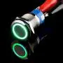 ESUPPORT Stainless Steel 12V 5A Car Auto Boat Green Angel Eye LED Light Lamp Metal Push Button Rocker Toggle Switch On Off