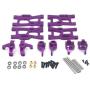Tongina Upgrade Metal Front/Rear Swing Arms & Steering Hub C Seat Parts Kit for WLtoys 144001 RC Car Replacements - Purple