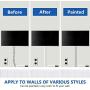 Cord Cover Raceway Kit, 157in Cable Cover Channel, Paintable Cord Concealer System Cable Hider, Cord Wires, Hiding Wall Mount TV Powers Cords in Home Office, 10X L15.7in X W0.95in X 0.55in, White