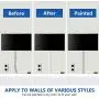 Cord Cover Raceway Kit, 157in Cable Cover Channel, Paintable Cord Concealer System Cable Hider, Cord Wires, Hiding Wall Mount TV Powers Cords in Home Office, 10X L15.7in X W0.95in X 0.55in, White