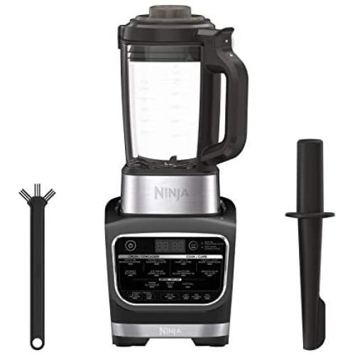 Ninja Foodi Cold & Hot Cook Hot Soups, Sauces and Dips Blender with 1400 Peak Watts to Crush Frozen Drinks & Smoothies Nonstick Glass Pitcher (HB152), 64 oz, Black