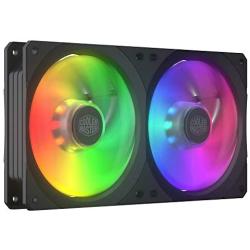 Cooler Master MasterFan SF240R ARGB 240mm All-in-One Square Frame Fan w/16 Independently-Controlled Addressable RGB LEDs, Cable Management, PWM Control Fan for Computer Case and CPU Liquid Cooler