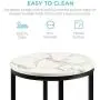 Best Choice Products 16in Side Table, Faux Marble Round End Table, Modern Small Accent Home Decor for Living Room, Dining Room, Tea, Coffee w/Metal Frame, Foot Caps, Designer - White/Matte Black