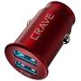 Crave Metal Car Charger [24W 4.8A 2 Port Dual USB] Zinc Alloy Universal Compact 12 Volt Charger, Smart Charge IC Technology - Red