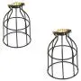 Rustic State Set of 2 Industrial Vintage Style | DIY Farmhouse Metal Wire Cage for Hanging Pendant Lighting | Light Fixture Lamp Guard | Rare Curved Design Black Rustic State Set of 2 Industrial Vintage Style | DIY Farmhouse Metal Wire Cage for Hanging Pendant Lighting | Light Fixture Lamp Guard | Rare Curved Design Black