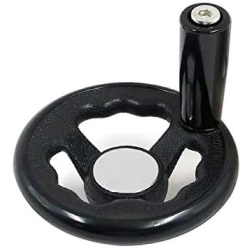 Tulead 3.94'' Diameter Metal Round Handwheel Folding Disassemble Wheel Hand Crank Revolving Handle Wheel with Plastic Handle