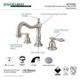 Kingston Brass KS1978AL Heritage Widespread Lavatory Faucet with Metal lever handle, Brushed Nickel