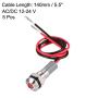 uxcell Signal Indicator Light AC/DC 12V-24V 6mm Red LED Metal Shell 5pcs