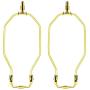 Ladash 2 PCS 8 Inch Lamp Harp Holder Lamp Shade Harp with Light Saddle Base and Ball Lamp Finial Screw for Table and Floor Lamps (Brass, 2 Pack)