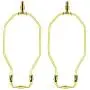 Ladash 2 PCS 8 Inch Lamp Harp Holder Lamp Shade Harp with Light Saddle Base and Ball Lamp Finial Screw for Table and Floor Lamps (Brass, 2 Pack)