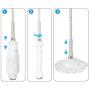 JEHONN Mop for Floor Cleaning Microfiber Twist Tornado Mop Dust Mop with Wringer Self-Wringing Metal with 2 Washable Replacements 51 Inches, Grey