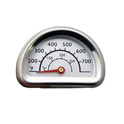 Uniflasy Stainless Steel Repair Replacement Part Temperature Gauge Heat Indicator for Charbroil and Replacement for Kenmore Gas Grill Models, 1 Pack