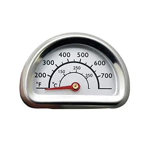 Uniflasy Stainless Steel Repair Replacement Part Temperature Gauge Heat Indicator for Charbroil and Replacement for Kenmore Gas Grill Models, 1 Pack