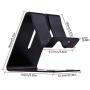 Rumfo Cell Phone Stand Universal Portable Aluminum Desktop Charger Mount Holder, Metal Tablets Dock Cradle for iPhone 11 X 8 7 6 Samsung Galaxy s10 9 All Smartphone (Black)