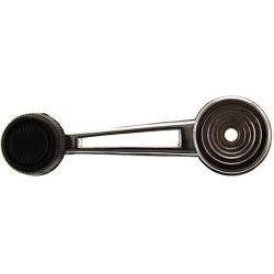 Window Crank compatible with Ford F-Series 73-79/Bronco 80-86 Front Chrome Body-Black Knob Metal Set of 2