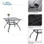 PHI VILLA 5 Piece Outdoor Patio Dining Set, Square Metal Slatted Table with 1.57” Umbrella Hole & 4 Metal Chairs for Deck, Yard PHI VILLA 5 Piece Outdoor Patio Dining Set, Square Metal Slatted Table with 1.57” Umbrella Hole & 4 Metal Chairs for Deck, Yard