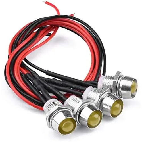Cobella 4mm Metal Indicator Light 12V Waterproof Signal Lamp 0.3'' Mounting Hole Diameter, 2PCS,Yellow Cobella 4mm Metal Indicator Light 12V Waterproof Signal Lamp 0.3'' Mounting Hole Diameter, 2PCS,Yellow