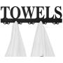MyGift 23.5 Inch Black Metal Towels Design Wall Mounted 5 Dual-Hook Towel Hanger Rack for Bathroom or Kitchen
