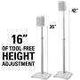 Sanus Adjustable Height Wireless Speaker Stands Designed for SONOS ONE, ONE SL, Play:1, and Play:3 - Tool-Free Height Adjust Up to 16'' with Built in Cable Management - Single White - WSSA1-W1