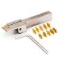 OSCARBIDE 3/8''x1/2'' Indexable Lathe Parting Grooving Holder Heavy Duty Nickel Plated QA06R-20J Right -Hand Cut Off Tool with 10 Pieces GTN-2(QC1402) Carbide Inserts