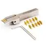 OSCARBIDE 3/8''x1/2'' Indexable Lathe Parting Grooving Holder Heavy Duty Nickel Plated QA06R-20J Right -Hand Cut Off Tool with 10 Pieces GTN-2(QC1402) Carbide Inserts