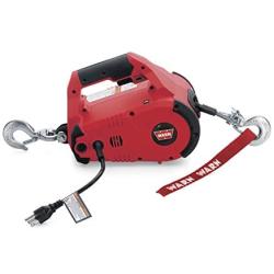 WARN 885000 PullzAll Corded 120V AC Portable Electric Winch with Steel Cable: 1/2 Ton (1,000 Lb) Pulling Capacity