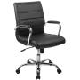 Flash Furniture Mid-Back Black LeatherSoft Executive Swivel Office Chair with Chrome Base and Arms