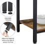 Yaheetech 4-Tier Industrial Kitchen Bakers Rack,Standing Bakers Racks,Microwave Oven Stand Organizer Workstation Mesh Panel w/10 Hooks,Standing Cupboard w/Storage Shelves,Stable Metal Frame