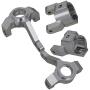 Mxfans Silver Aluminum Alloy Upgrade Parts SCX0002 C-Hub Carrier & AX30496 Steering Hub Carrier(L/R) for AXIAL SCX10 RC1:10 Off Road Car Pack of 2