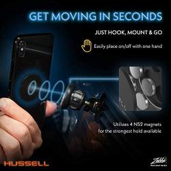 Magnetic Phone Car Mount, Air Vent Phone Mount for Car by HUSSELL - 360° Adjustable Universal Magnet Phone Holder - Compatible with Any Cell Phone, iPhone Galaxy LG Huawei