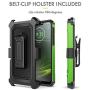 Motorola Moto G7 Power Case, Evocel [Explorer Series Pro] Premium Full Body Case with Glass Screen Protector, Belt Clip Holster, Metal Kickstand for Motorola Moto G7 Power (XT1955), Green
