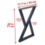 Weven Industrial Metal Modern 2 Pcs (H28'' x W17.5'') Furniture Legs Rustic Decory Triangle Shape Table Legs,Heavy Duty Metal Desk Legs,Dining Table Legs,DIY Cast Iron Bench Legs,Black