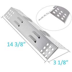 BBQration 2-Pack 14 3/8'' x 3 1/8'' Stainless Steel Heat Plate Replacements Parts for Backyard Grill BY14-101-001-03