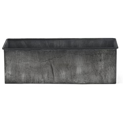 CYS EXCEL Galvanized Zinc Metal Rectangle Planters with Minimalist Rustic Iron Grey Industrial Look for Nurseries, Kitchen, Garden, Multiple Sizes. Pack of 1 pc (H-4'' Open-12 x5)