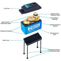 Smraza 20KG Digital Servo Motor Full Metal Gear Steering Gear with 20kg High Torque Waterproof for RC Robot Arm Car Boat Model DIY DS3218, Control Angle 270°
