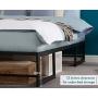 SAYGOER Queen Bed Frame Base Metal Platform Mattress Foundation Eyeglasses Shaped Frame No Box Spring Needed Heavy Duty Steel Slat Support Underbed Storage Space Noise Free Non-Slip Easy Assembly