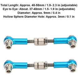 T best RC Steering Linkage Rod, 2Pcs Metal Front Rear Steering Linkage Rods for HPI RS4 Sport 3 1/10 Upgrade Accessories(Blue)