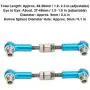 T best RC Steering Linkage Rod, 2Pcs Metal Front Rear Steering Linkage Rods for HPI RS4 Sport 3 1/10 Upgrade Accessories(Blue)