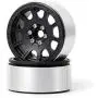 Que-T 2.2'' RC Rock Crawler Metal Alloy Beadlock Wheel Rims for 1/10 Axial Wraith D90 (Black)