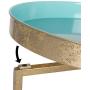 Kate and Laurel Celia Round Foldable Tray Accent Table, 14'' x 14'' x 25.75'', Light Teal and Gold, Modern Minimalist Design and Magnetic Tabletop