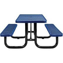 72'' Rectangular Picnic Table, Surface Mount, Blue