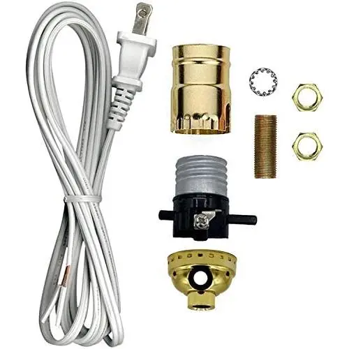 Creative Hobbies Make a Lamp or Repair Kit with Essential Hardware and Matching Cord (Gold)