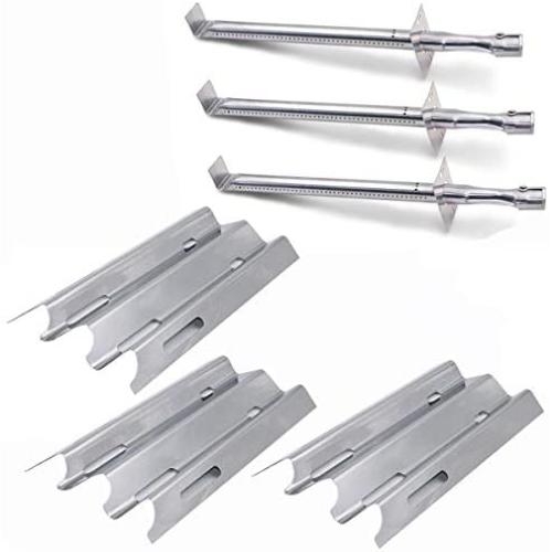 Hisencn Repair kit Stainless Steel Gas Grill Burner Tube and Heat Plate Tent Shield Replacement for Vermont Castings CF9030, CF9050, Jenn Air JA460, JA461, JA461P, JA480, JA580, VTB1, VCHP1