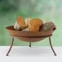 WHW Whole House Worlds 2 Piece Americana Fire Pit Set, Wide Bowl, Raised Tripod Stand, Vintage Style Rusty Finish, Iron, 18 1/2 Diameter x 9 H Inches WHW Whole House Worlds 2 Piece Americana Fire Pit Set, Wide Bowl, Raised Tripod Stand, Vintage Style Rusty Finish, Iron, 18 1/2 Diameter x 9 H Inches