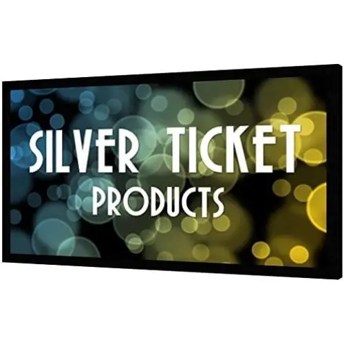 Silver Ticket Products STR Series 6 Piece Home Theater Fixed Frame 4K / 8K Ultra HD, HDTV, HDR & Active 3D Movie Projection Screen, 16:9 Format, 92'' Diagonal, Woven Acoustic Material STR-16992-WAB Silver Ticket Products STR Series 6 Piece Home Theater Fixed Frame 4K / 8K Ultra HD, HDTV, HDR & Active 3D Movie Projection Screen, 16:9 Format, 92'' Diagonal, Woven Acoustic Material STR-16992-WAB