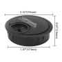 TOVOT 4 Pack Desk Grommet 2'' Black Metal Desk Cord Cable Hole Cover Grommet for Cord Management
