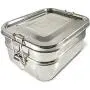 Stainless Steel Bento Box Lunch Box, A Large Metal 3 Tier Tiffin Food Container Snack Lunchbox For Boys Girls Teens Kids & Adults, Eco Friendly Meal Prep Food Container Storage For School or Work